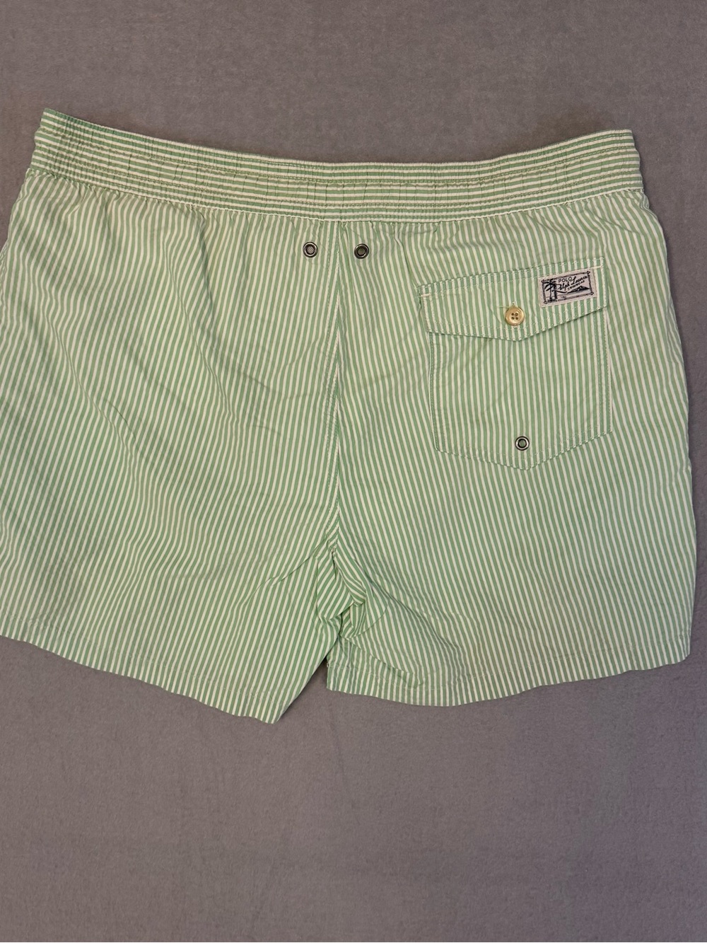 Polo Ralph Lauren Men's Traveler Seersucker Swim Trunks Green Med Old Money Prep - Picture 11 of 12